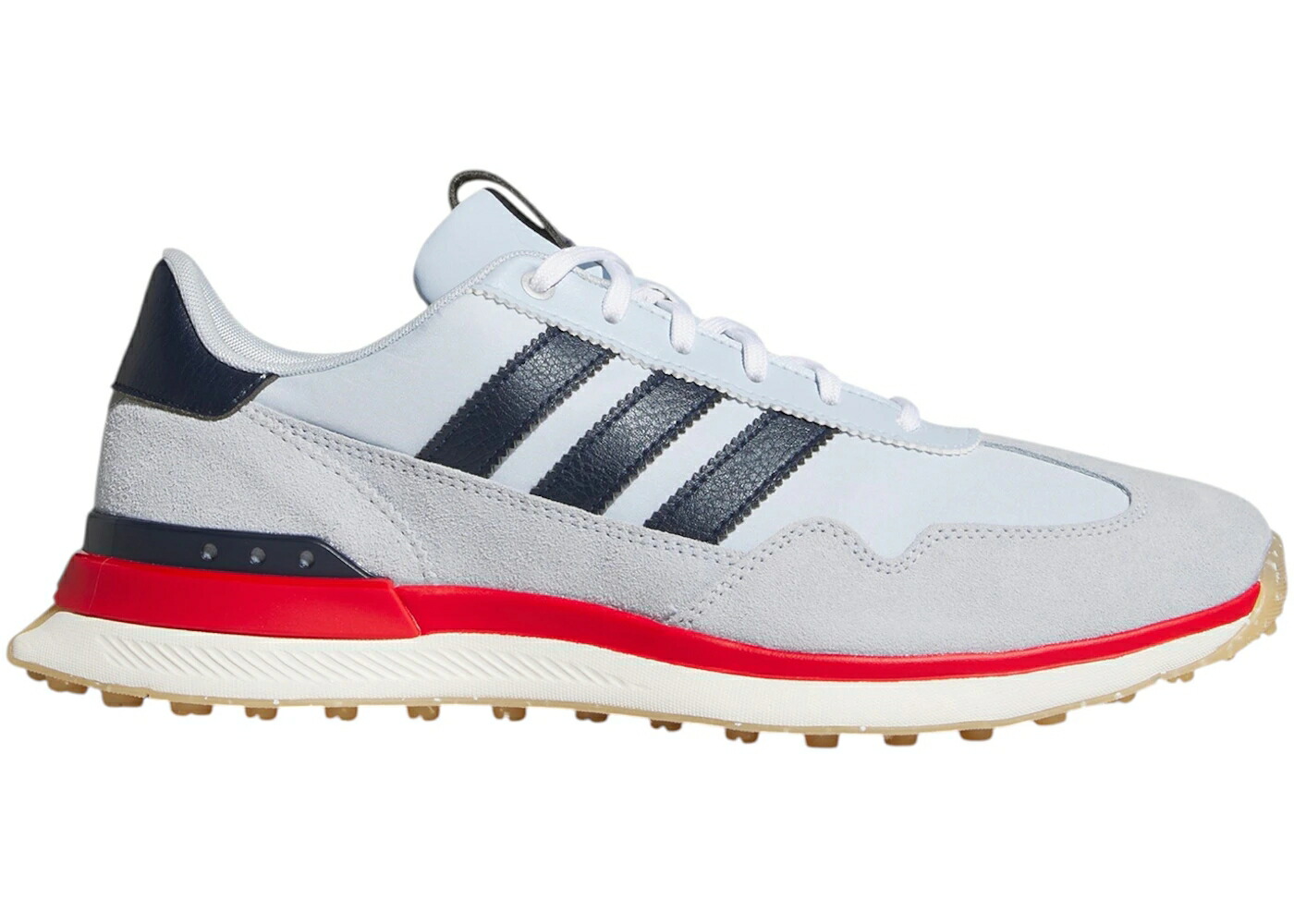 アディダス ゴルフ 天の原 紺色 米国海軍 スニーカー メンズ ADIDAS S2G 26 TEXTILE SPIKELESS GOLF CRYSTAL SKY NAVY BETTER SCARLET / CRYSTAL SKY COLLEGIATE NAVY