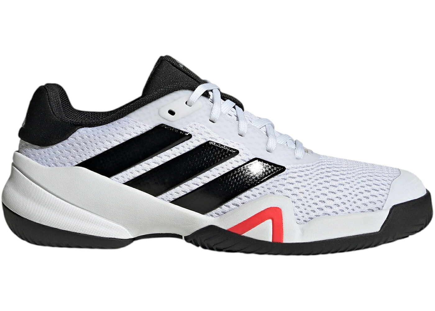 アディダス バリケード 白色 ホワイト 黒色 ブラック 赤 レッド コア ジュニア キッズ ADIDAS BARRICADE WHITE BLACK LUCID RED (GS) / CLOUD WHITE CORE BLACK LUCID RED ベビー マタニティ スニーカー｜スニケス