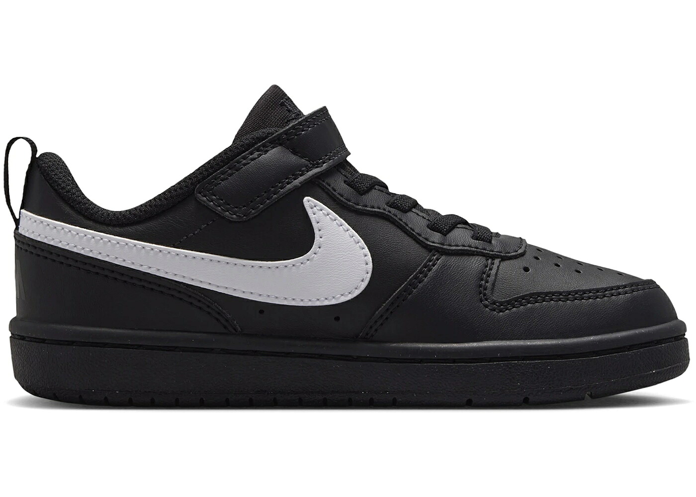 ナイキ コート 黒色 ブラック 白色 ホワイト コートバーロウ ジュニア キッズ NIKE COURT BOROUGH LOW RECRAFT BLACK WHITE (PS) / BLACK BLACK WHITE ベビー マタニティ スニーカー｜スニケス