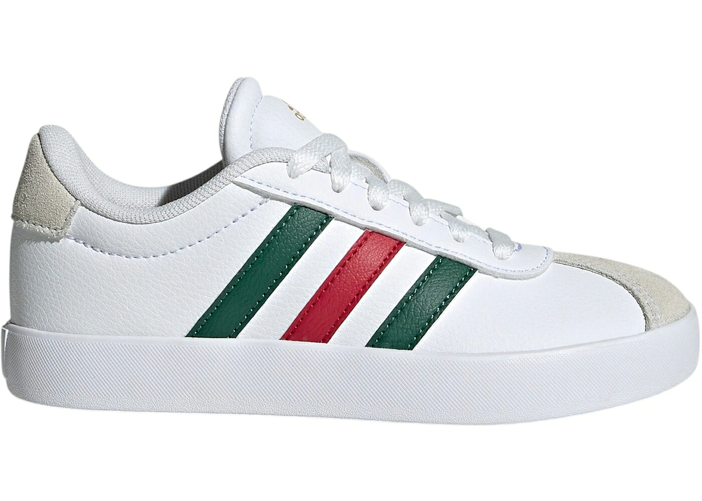アディダス コート 白色 ホワイト 緑 グリーン パワー 赤 レッド 3.0 ジュニア キッズ ADIDAS VL COURT WHITE DARK GREEN POWER RED (GS) / CLOUD WHITE DARK GREEN POWER RED ベビー マタニティ スニーカー|スニケス