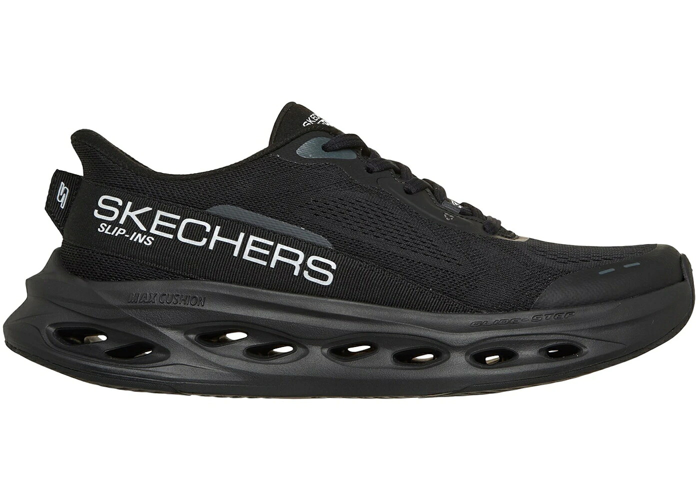 スケッチャーズ マックス 黒いこと 黒いこと スニーカー メンズ SKECHERS SLIP-INS MAX CUSHIONING GLIDE-STEP ADVERT BLACK /