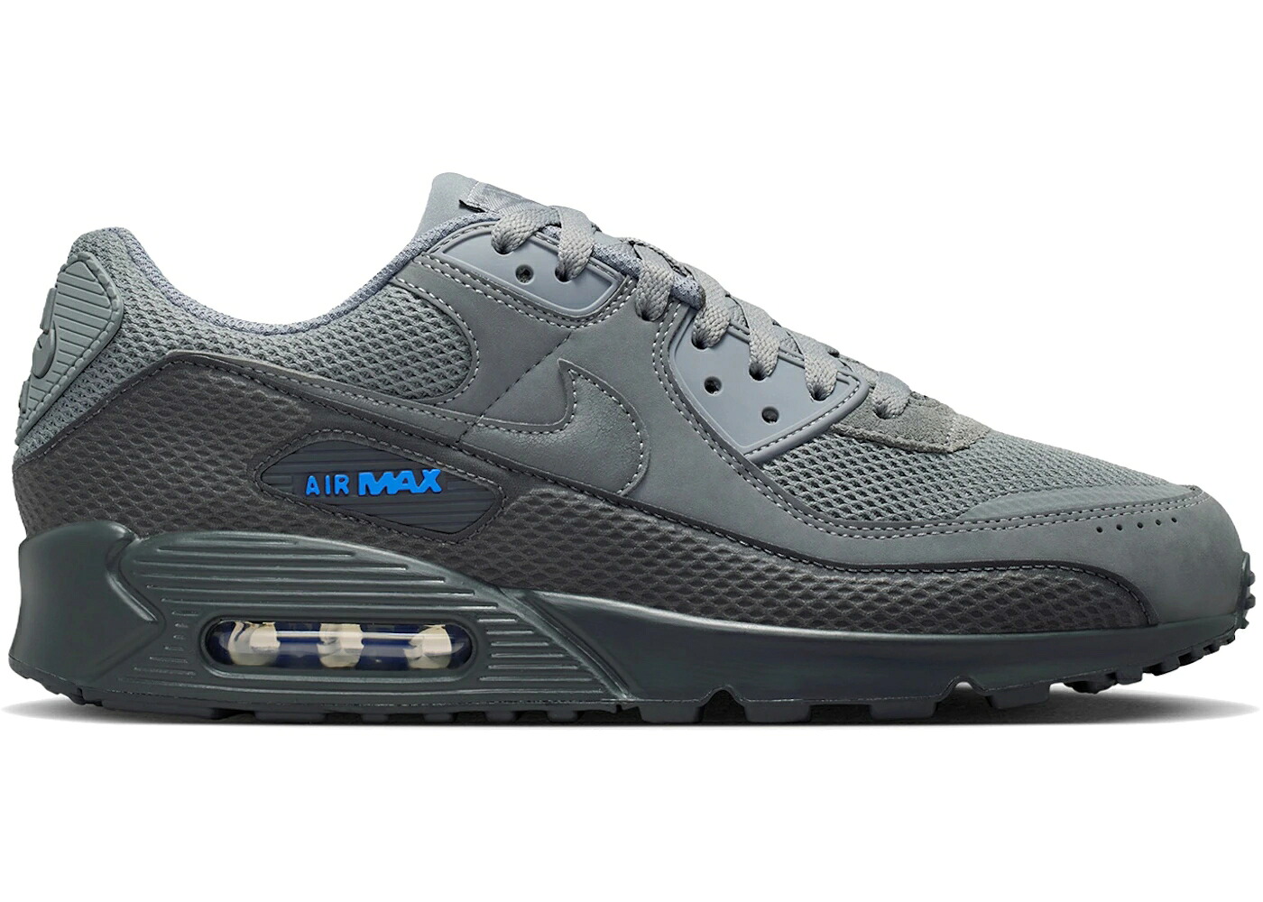 ナイキ マックス プレミアム 灰色 グレー 青色 ブルー エアマックス スニーカー メンズ NIKE AIR MAX 90 PREMIUM SMOKE GREY BLUE CRYSTAL / SMOKE GREY DARK SMOKE GREY BLUE｜スニケス