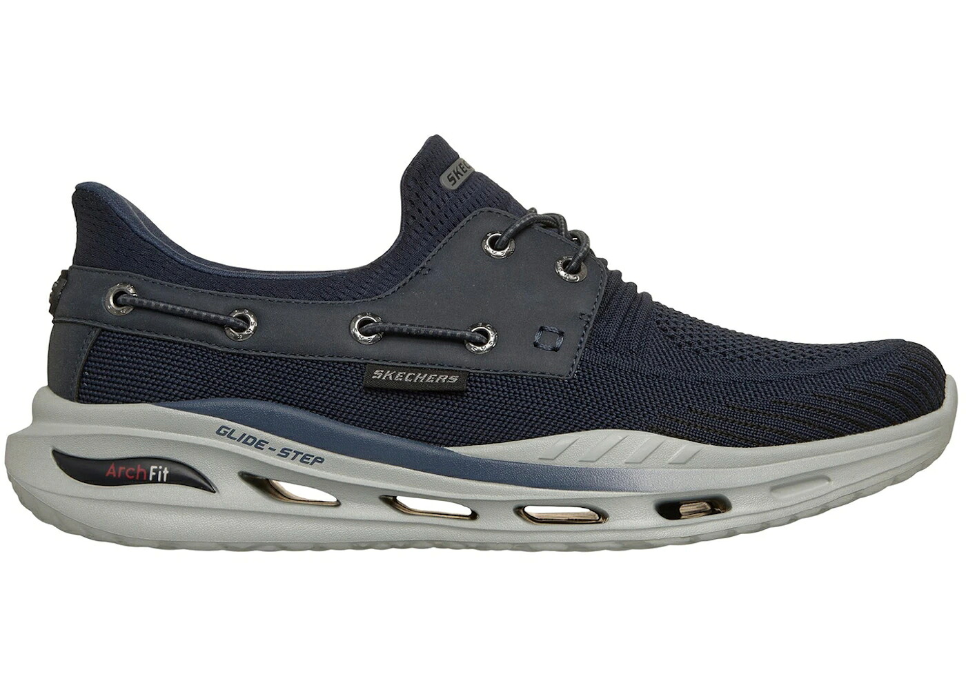 スケッチャーズ 紺色 ネイビー スニーカー メンズ SKECHERS SLIP-INS RELAXED FIT ARCH ORVAN STARPORT NAVY /｜スニケス