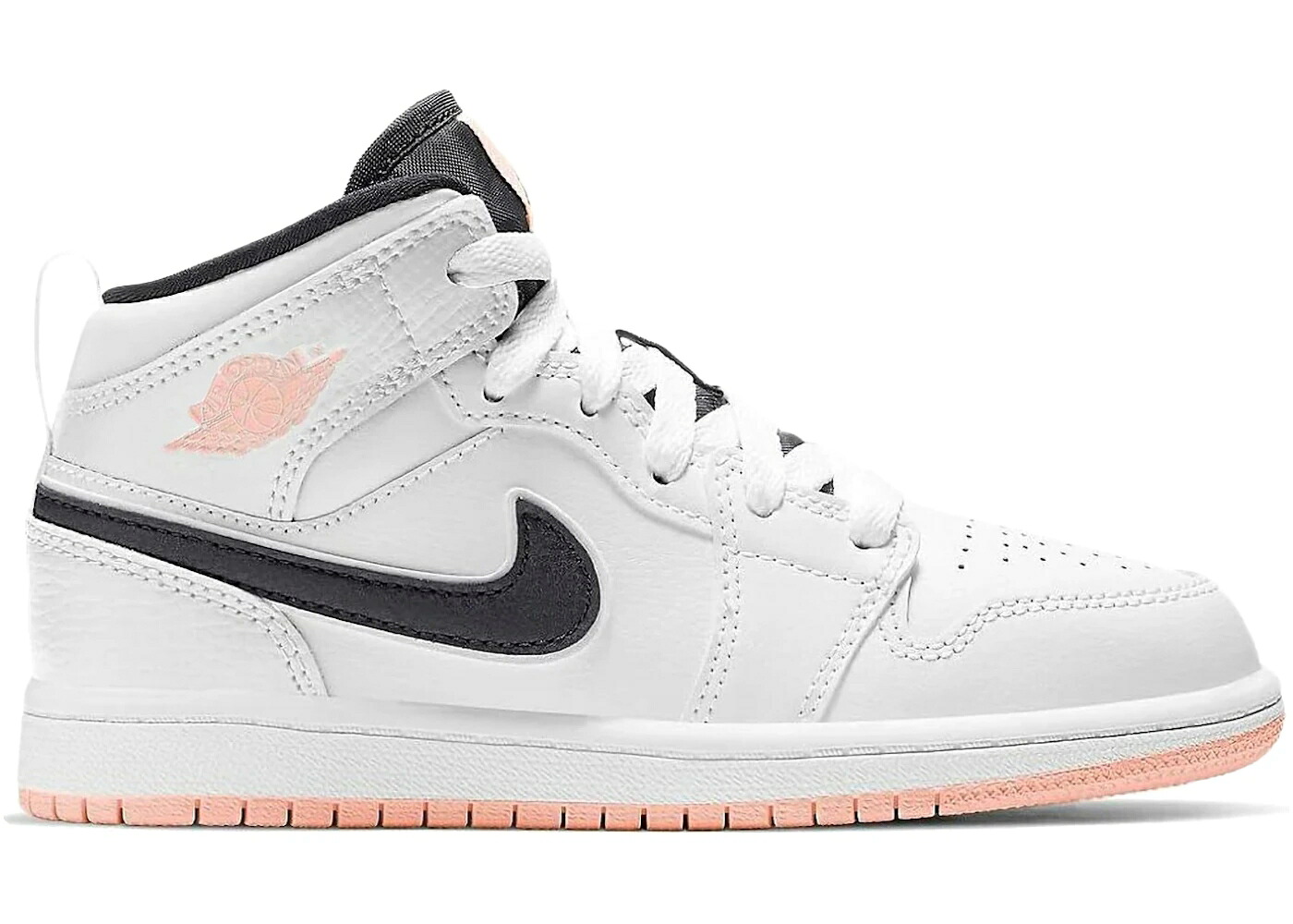 ナイキ ジョーダン ミッド 白色 ホワイト 橙 オレンジ ジュニア キッズ JORDAN 1 MID WHITE ARCTIC ORANGE (PS) / WHITE ANTHRACITE ARCTIC ORANGE ベビー マタニティ スニーカー|スニケス