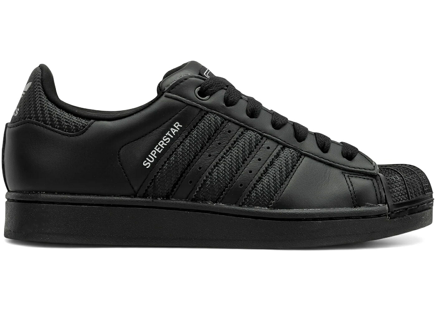 アディダス はやりっ児 黒いこと 黒いこと 中核グループ スニーカー メンズ ADIDAS SUPERSTAR II BLACK MESH STRIPES / CORE BLACK CORE BLACK CORE BLACK