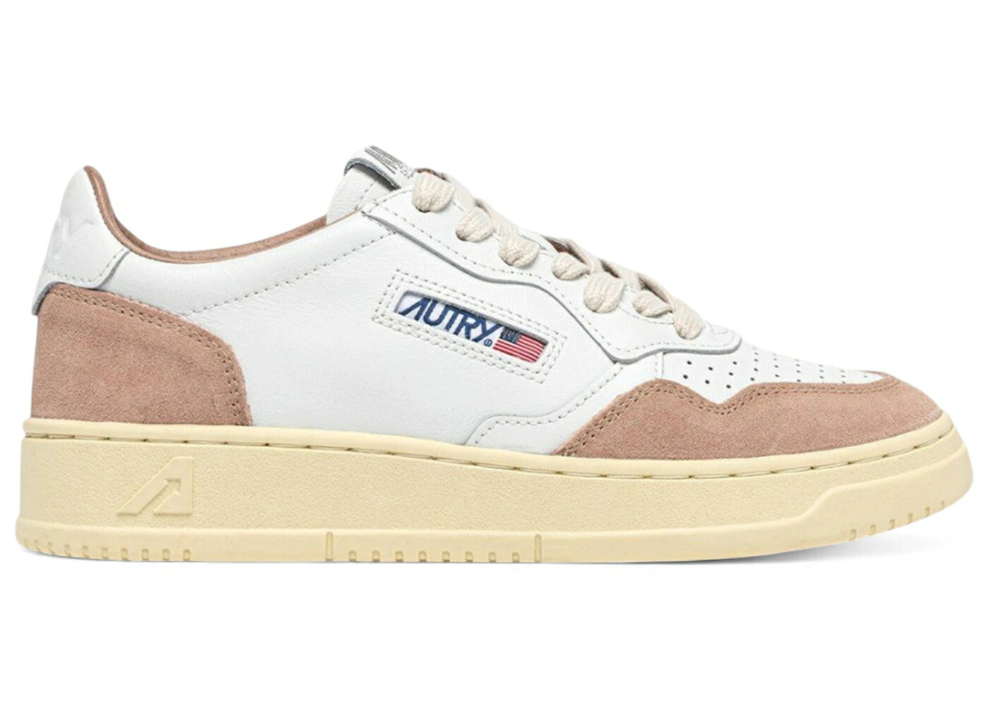 白色 ホワイト レザー ローズ スエード スウェード WOMEN'S スニーカー レディース AUTRY MEDALIST LOW WHITE LEATHER ROSE CANNEL SUEDE (WOMEN'S) / WHITE ROSE CANNEL|スニケス