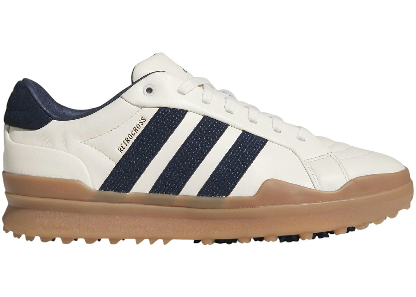 アディダス ゴルフ 白いこと 白いこと 紺色 米国海軍 スニーカー メンズ ADIDAS RETROCROSS GRIPMORE SPIKELESS GOLF CHALK WHITE NAVY GUM / CHALK WHITE COLLEGIATE NAVY GUM