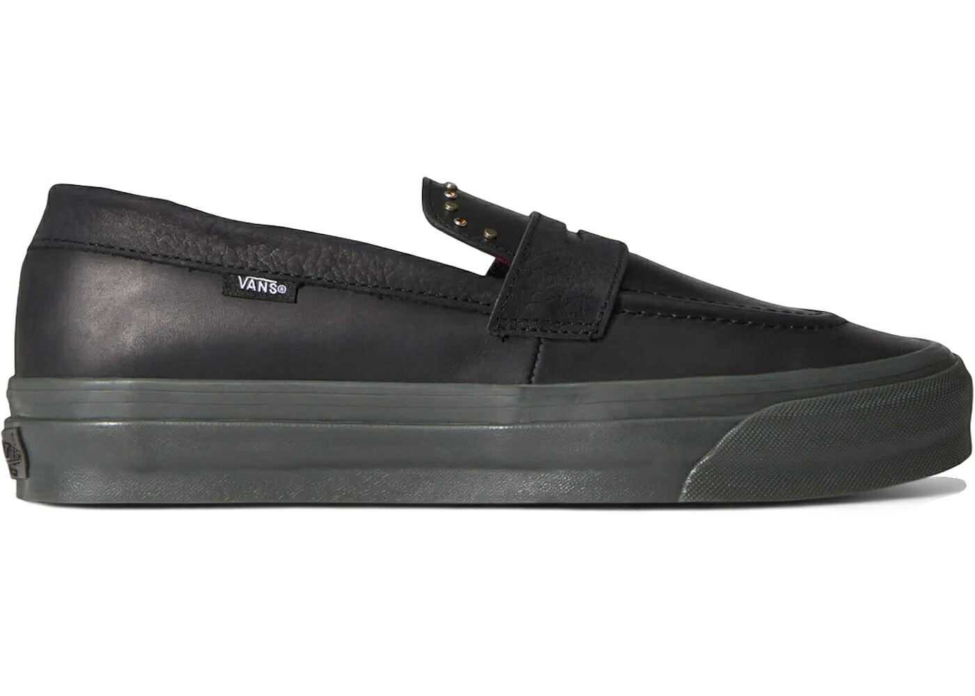 ヴァンズ バンズ 割り増し金 置き目毛革 スニーカー 黒いこと 黒いこと スニーカー メンズ VANS PREMIUM LOAFER HARDWARE BLACK /