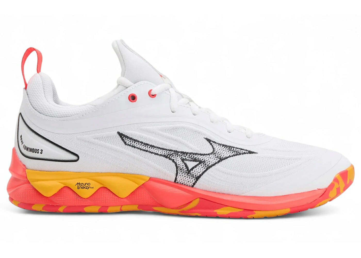 ミズノ ウェーブ ウェイブ 白色 ホワイト スニーカー メンズ MIZUNO WAVE LUMINOUS 3 WHITE FIERY CORAL 2 CITRUS / WHITE FIERY CORAL 2 CITRUS|スニケス