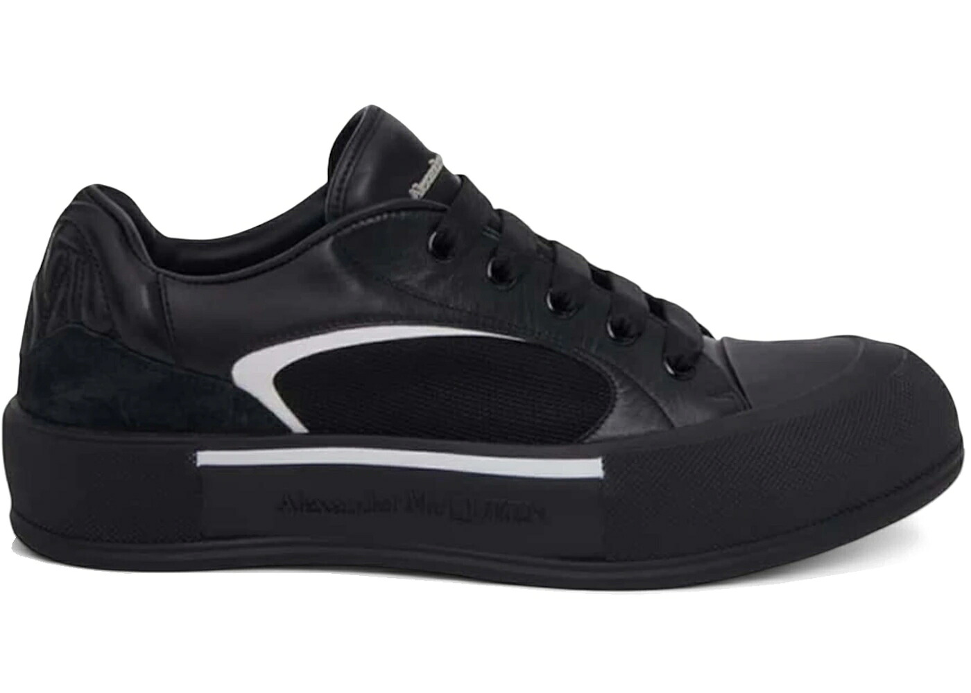 アレキサンダーマックイーン スケート 黒色 ブラック 白色 ホワイト スニーカー メンズ ALEXANDER MCQUEEN ALEXANDER MCQUEEN SKATE DECK PLIMSOLL BLACK WHITE / BLACK WHITE|スニケス