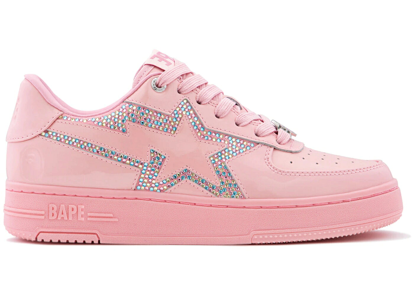 ベイプ アイコン ピンク パテント #3 スニーカー メンズ BAPE A BATHING APE STA ICON LOW PINK PATENT COTTON CANDY RHINESTONE /｜スニケス