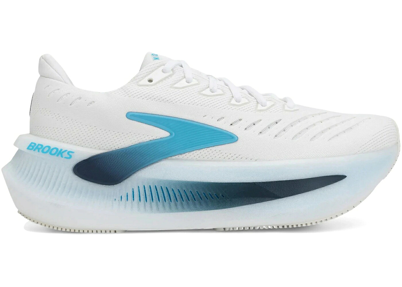 ブルックス マックス 白色 ホワイト 青色 ブルー スニーカー メンズ BROOKS GLYCERIN MAX 2 WHITE BLUE SPELLBOUND / WHITE BLUE SPELLBOUND｜スニケス