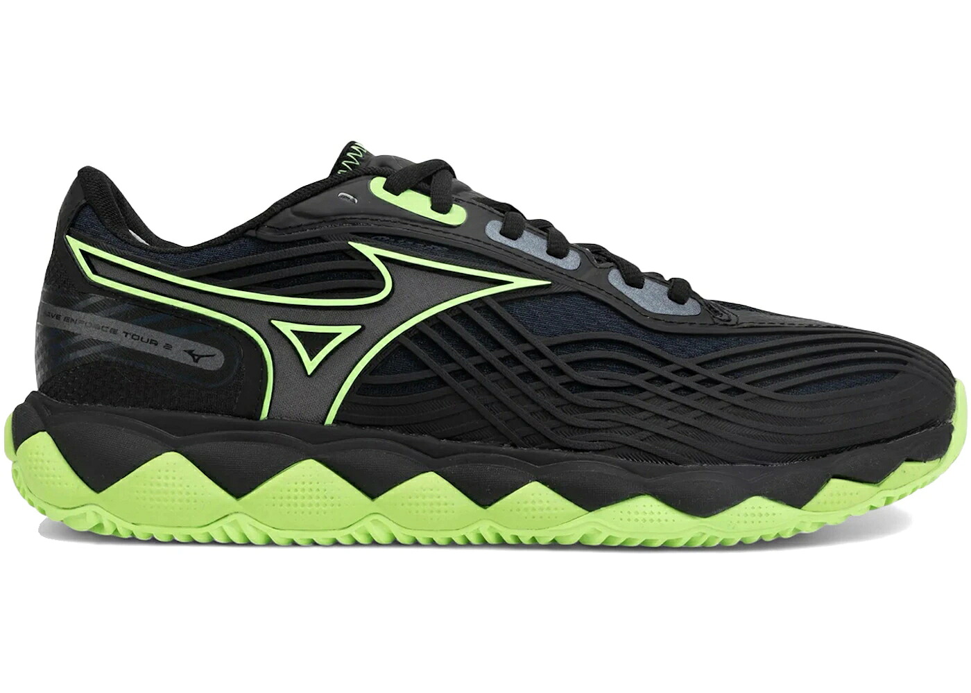 ミズノ 縮くれる ウェイブ 黒いこと 黒いこと 緑 緑であること スニーカー メンズ MIZUNO WAVE ENFORCE TOUR 2 BLACK FOLIAGE GREEN / BLACK FOLIAGE GREEN GLOWING
