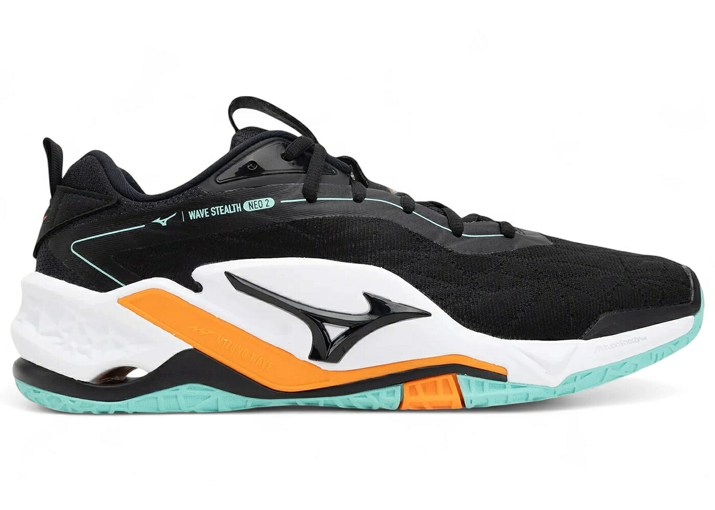 ミズノ 縮くれる ウェイブ ステルス ネオ 黒いこと 黒いこと 緑 緑であること スニーカー メンズ MIZUNO WAVE STEALTH NEO 2 BLACK TANGELO ICE GREEN / BLACK TANGELO ICE GREEN