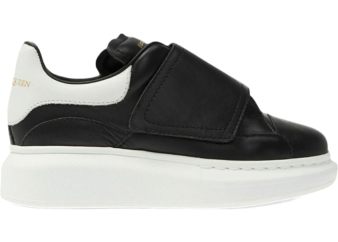 アレキサンダーマックイーン 黒色 ブラック 白色 ホワイト ジュニア キッズ ALEXANDER MCQUEEN ALEXANDER MCQUEEN OVERSIZED GRIP-STRAP BLACK WHITE (2022) (KIDS) / BLACK WHITE ベビー マタニティ スニーカー｜スニケス