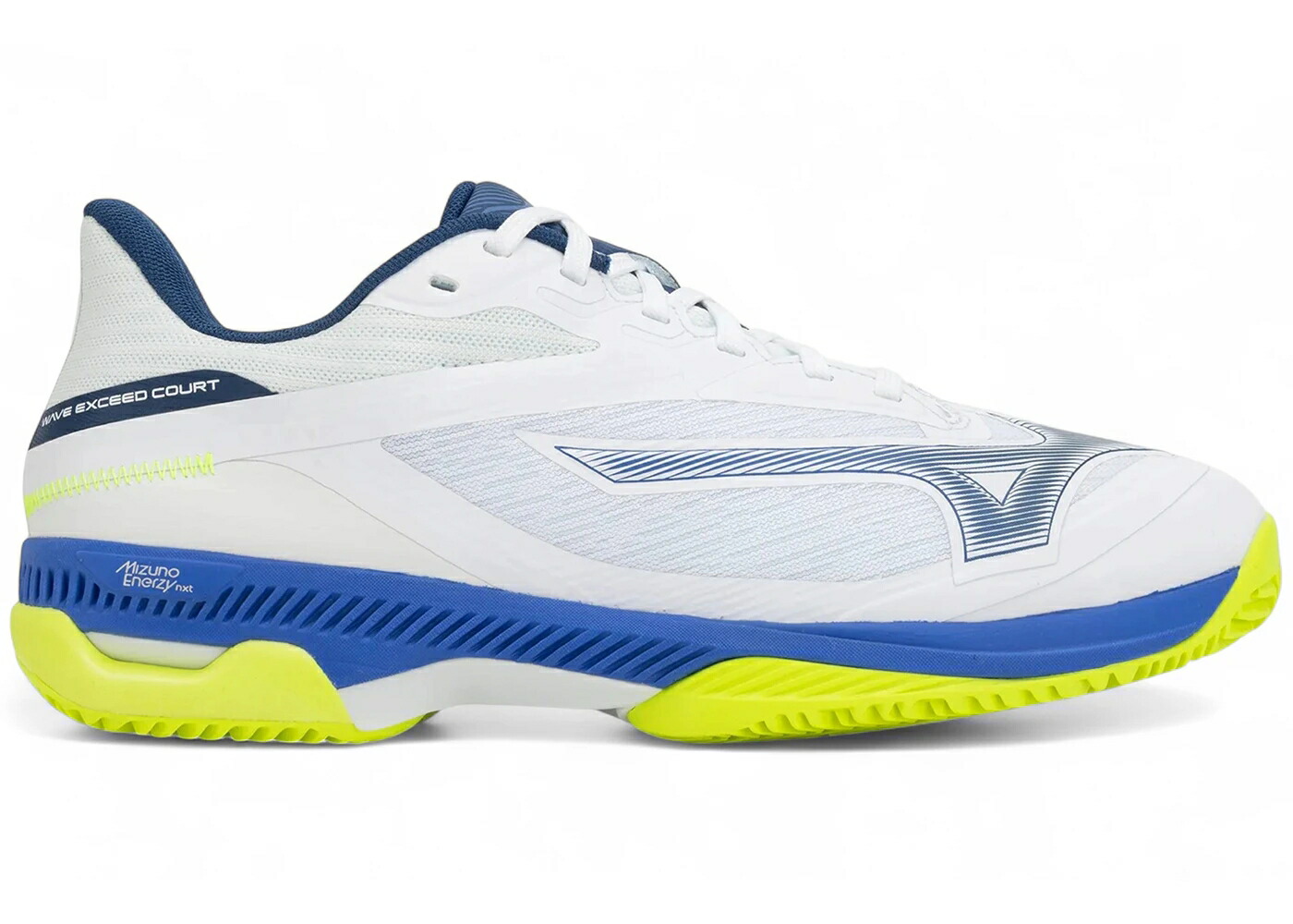 ミズノ 縮くれる ウェイブ 厚地の外套 白いこと 白いこと 青碧 青碧 稲魂 スニーカー メンズ MIZUNO WAVE EXCEED COURT CC WHITE DAZZLING BLUE LIGHTNING / WHITE DAZZLING BLUE LIGHTNING