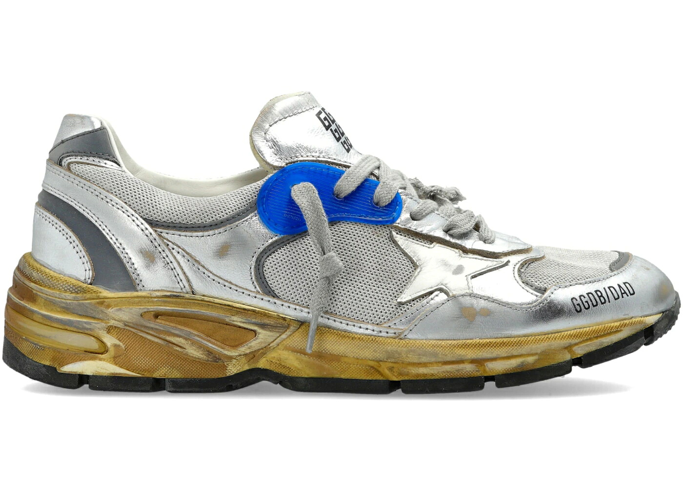 ゴールデングース 銀色 シルバー 白色 ホワイト 青色 ブルー スニーカー メンズ GOLDEN GOOSE GOLDEN GOOSE DAD-STAR SILVER WHITE BLUE / SILVER WHITE SILVER|スニケス