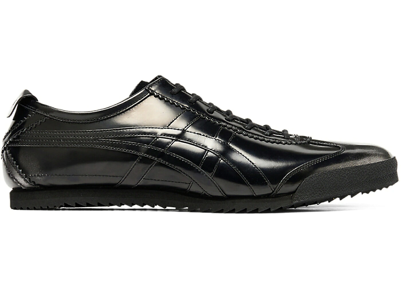 メキシコ デラックス レザー 黒色 ブラック オニツカタイガー スニーカー メンズ ONITSUKA TIGER ONITSUKA TIGER MEXICO 66 DELUXE NM ADVAN LEATHER BLACK GUNMETAL / BLACK GUNMETAL｜スニケス