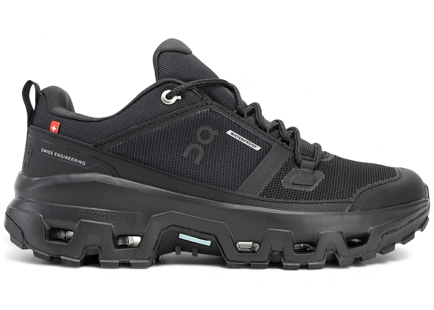 オン 黒いこと 黒いこと WOMEN\u0027S スニーカー レディース ON RUNNING CLOUDROCK LOW WATERPROOF BLACK (WOMEN\u0027S) / BLACK BLACK