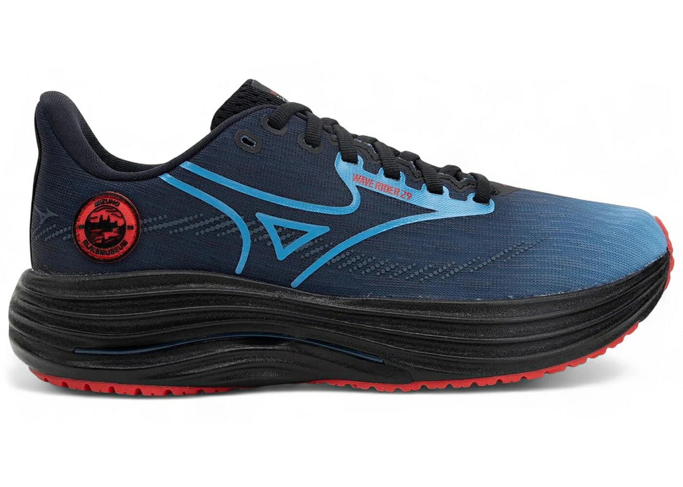 ミズノ 縮くれる ウェイブ 黒いこと 黒いこと ご機嫌 赤 赤いこと スニーカー メンズ MIZUNO WAVE RIDER 29 AMSTERDAM BLACK ALL ABOARD HIGH RISK RED / AMSTERDAM BLACK ALL ABOARD HIGH