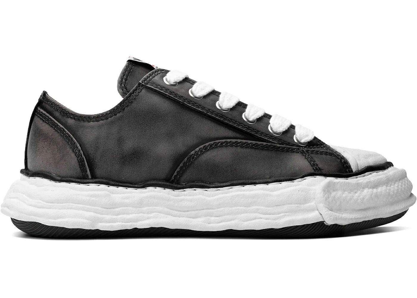 メゾン ミハラヤスヒロ ビンテージ ヴィンテージ レザー 黒色 ブラック スニーカー メンズ MAISON MIHARA YASUHIRO MAISON MIHARA YASUHIRO PETERSON 23 OG SOLE VINTAGE LEATHER LOW BLACK /｜スニケス