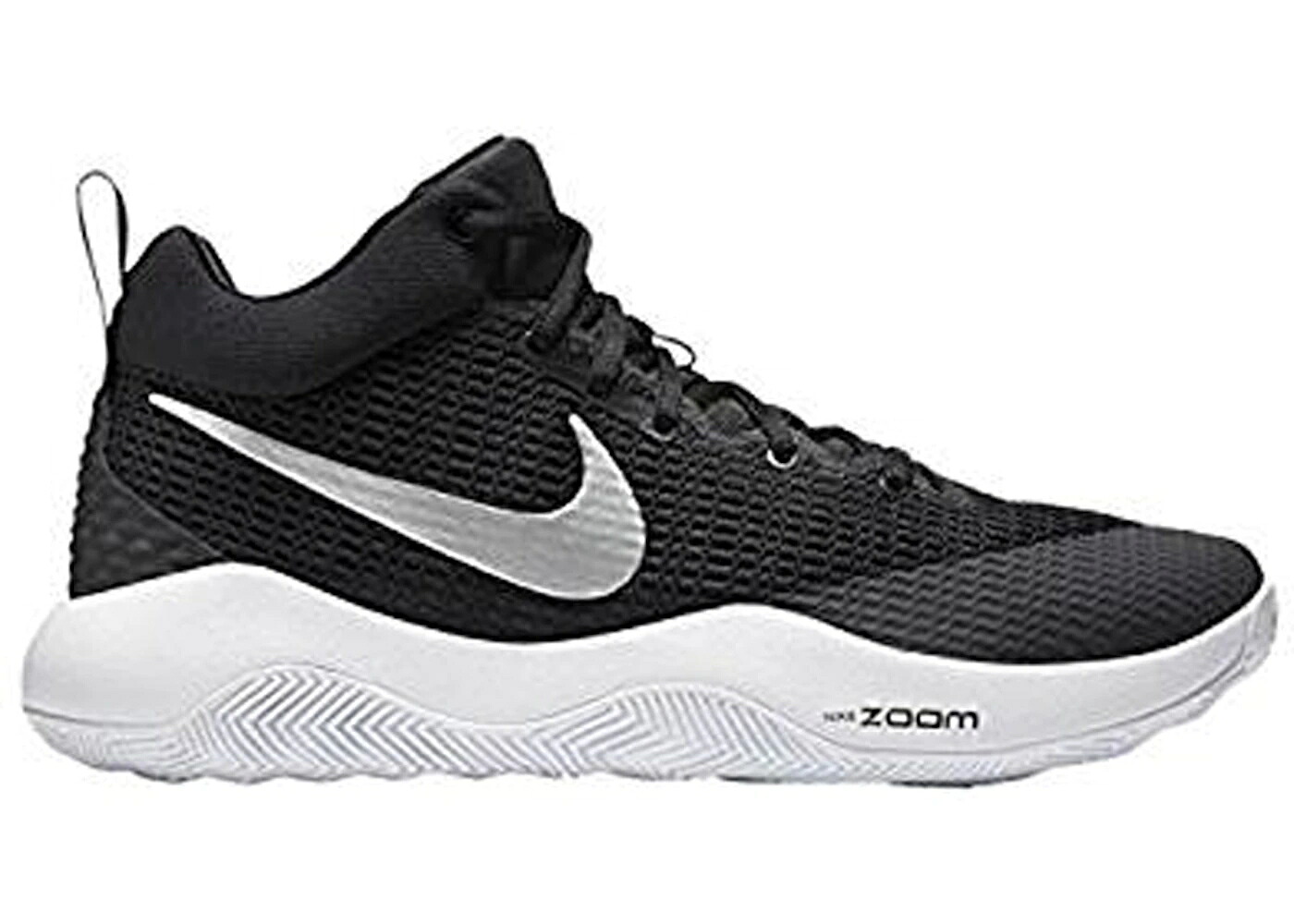 ナイキ ズーム 黒色 ブラック 銀色 シルバー 白色 ホワイト スニーカー メンズ NIKE ZOOM REV TB BLACK METALLIC SILVER / BLACK METALLIC SILVER WHITE｜スニケス