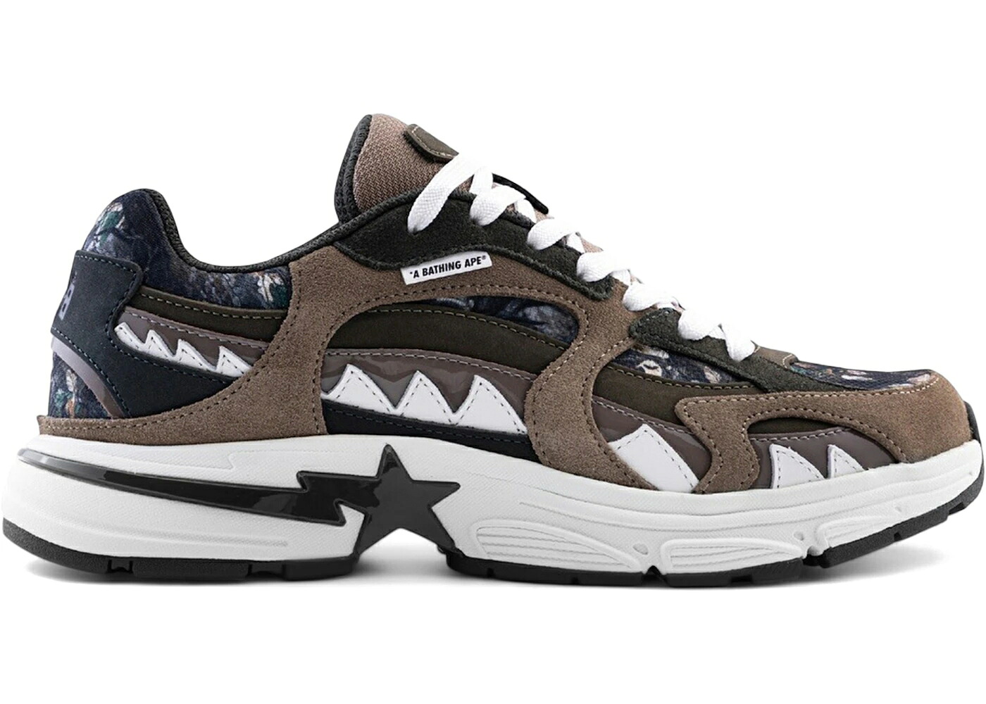 ベイプ シャーク カモ柄 緑 グリーン スニーカー メンズ BAPE A BATHING APE SHARK STA TREE EDGE CAMO DUCK GREEN / DUCK GREEN｜スニケス 87,450円