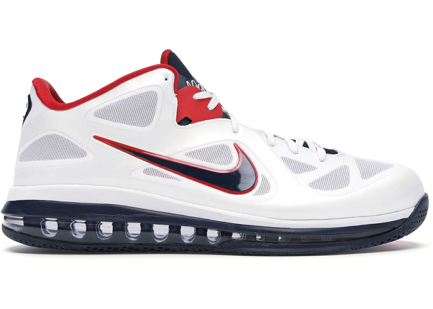 ナイキ レブロン オリンピック 白色 ホワイト 赤 レッド スニーカー メンズ NIKE LEBRON 9 LOW USA OLYMPIC / WHITE OBSIDIAN RED UNIVERSITY｜スニケス