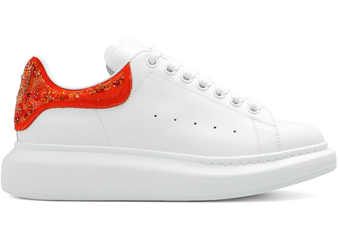 アレキサンダーマックイーン 白色 ホワイト 赤 レッド WOMEN'S スニーカー レディース ALEXANDER MCQUEEN ALEXANDER MCQUEEN OVERSIZED WHITE RED SEQUINS (WOMEN'S) / WHITE RED｜スニケス