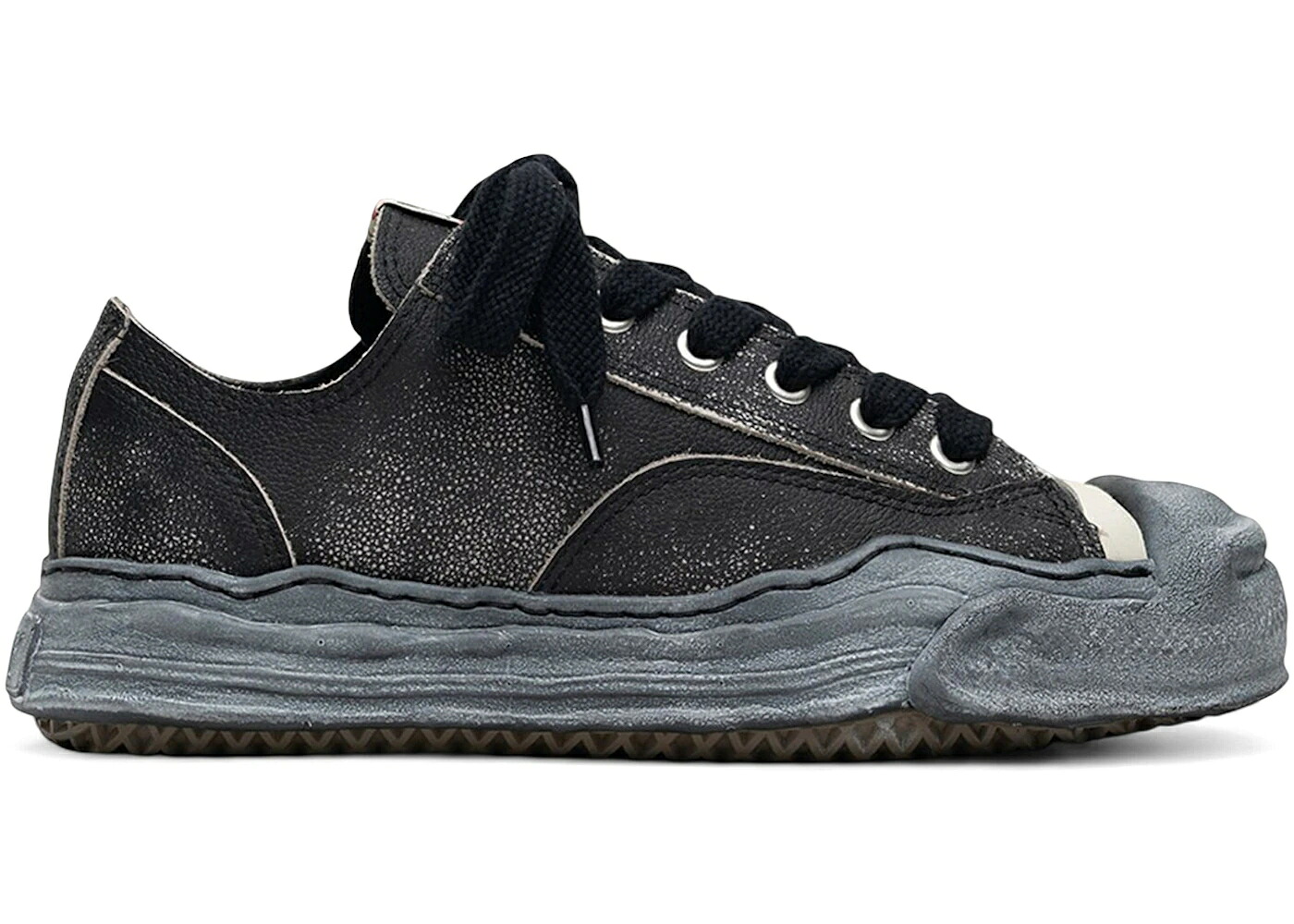 メゾン ミハラヤスヒロ レザー 黒色 ブラック スニーカー メンズ MAISON MIHARA YASUHIRO MAISON MIHARA YASUHIRO HANK OG SOLE SHRINK LEATHER LOW BLACK / BLACK BLACK｜スニケス