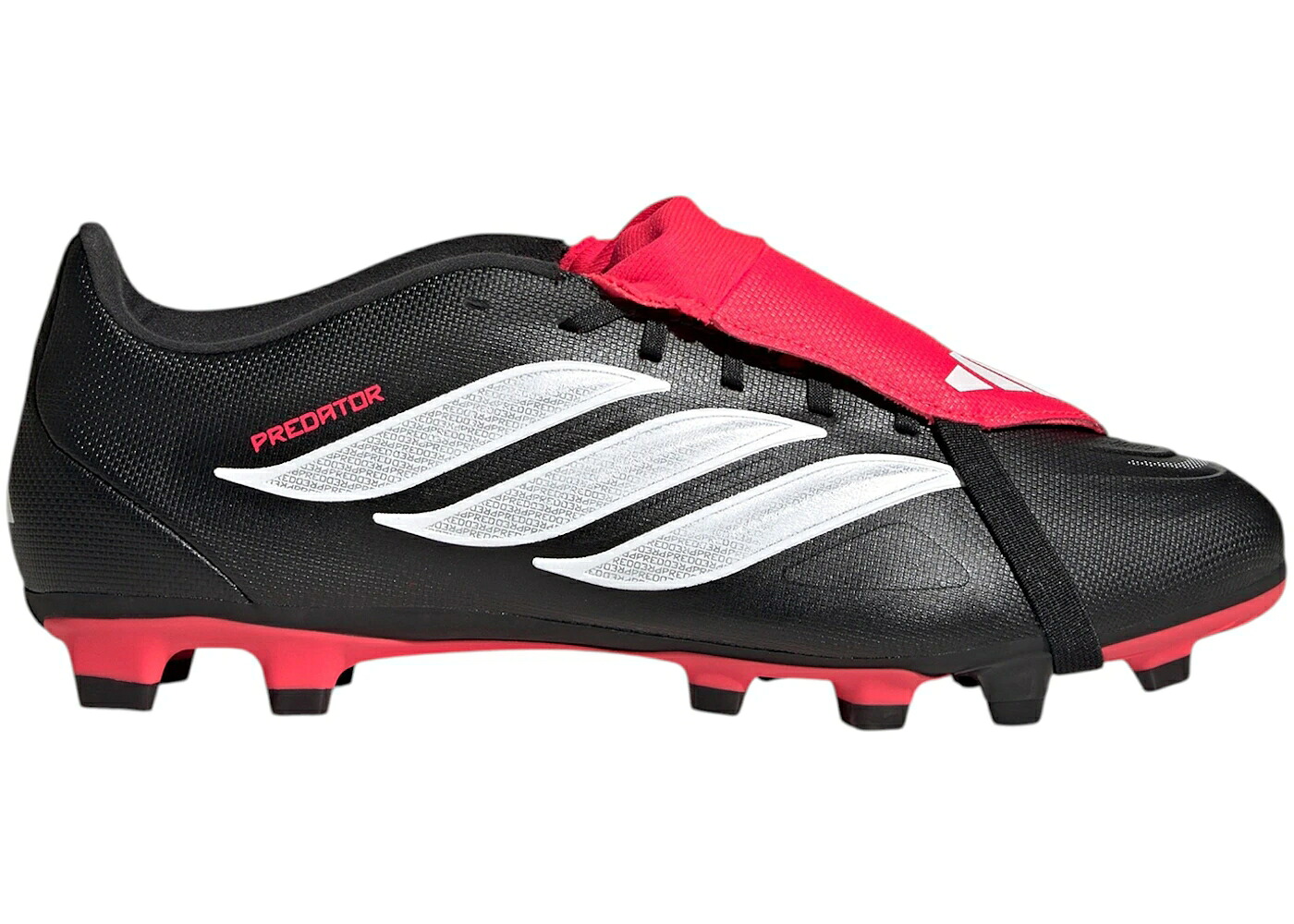 アディダス プレデター クラブ コア 黒色 ブラック 白色 ホワイト 赤 レッド スニーカー メンズ ADIDAS PREDATOR CLUB FOLD-OVER TONGUE FG/MG IMMORTAL DNA PACK / CORE BLACK CLOUD WHITE LUCID RED|スニケス