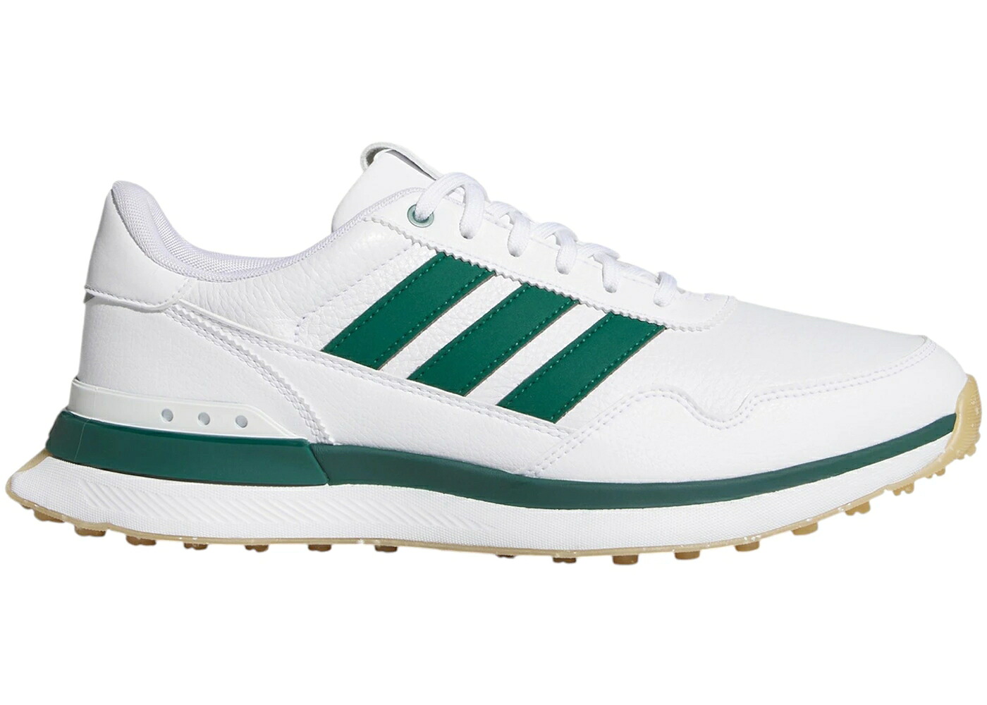 アディダス レザー ゴルフ 白色 ホワイト 緑 グリーン スニーカー メンズ ADIDAS S2G 26 LEATHER SPIKELESS GOLF WHITE COLLEGIATE GREEN GUM / CLOUD WHITE COLLEGIATE GREEN GUM｜スニケス