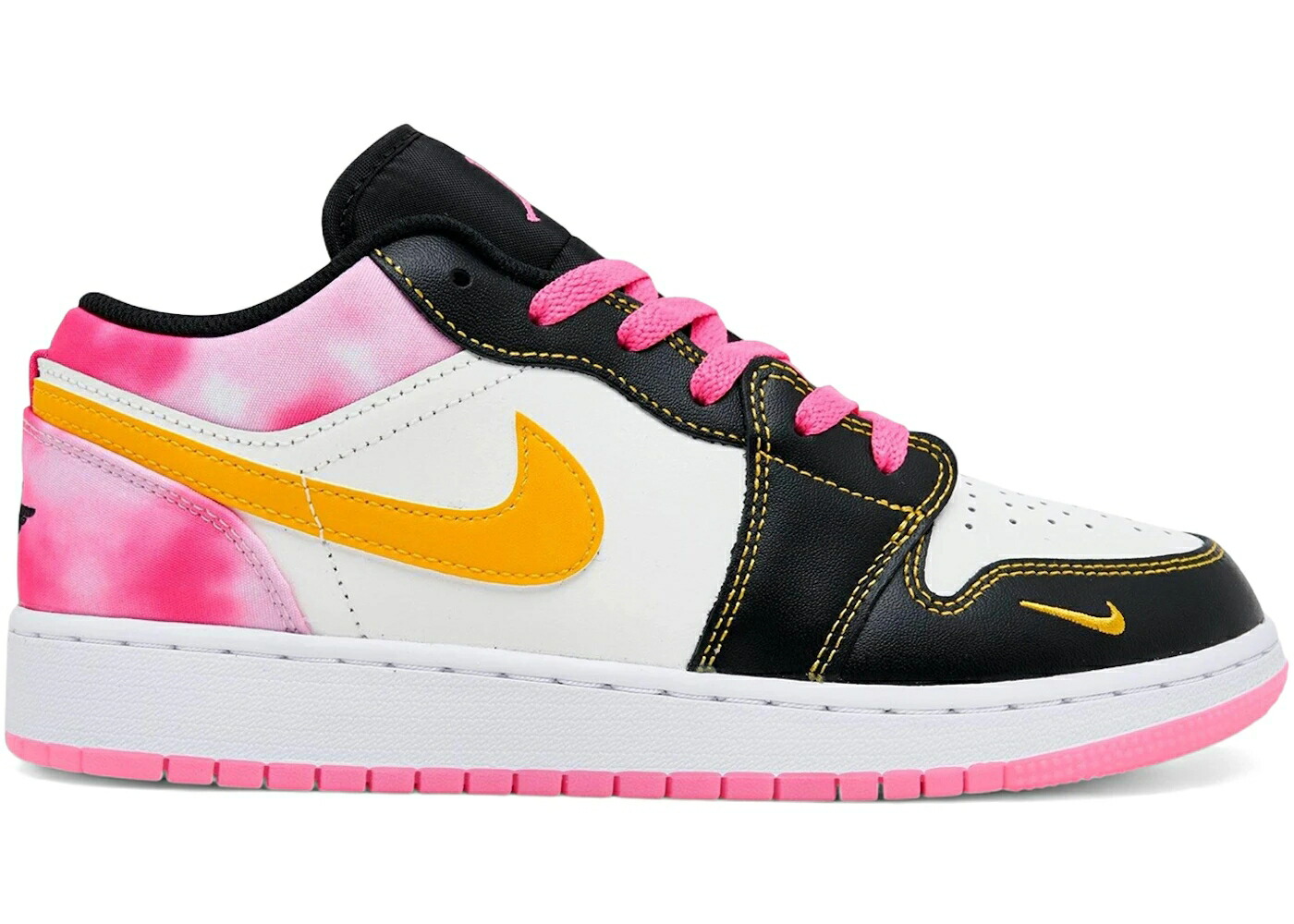 ナイキ ジョーダン 黒色 ブラック ゴールド ピンク ジュニア キッズ JORDAN 1 LOW SE BLACK GOLD HYPER PINK (GS) / BLACK UNIVERSITY GOLD SAIL HYPER ベビー マタニティ スニーカー｜スニケス