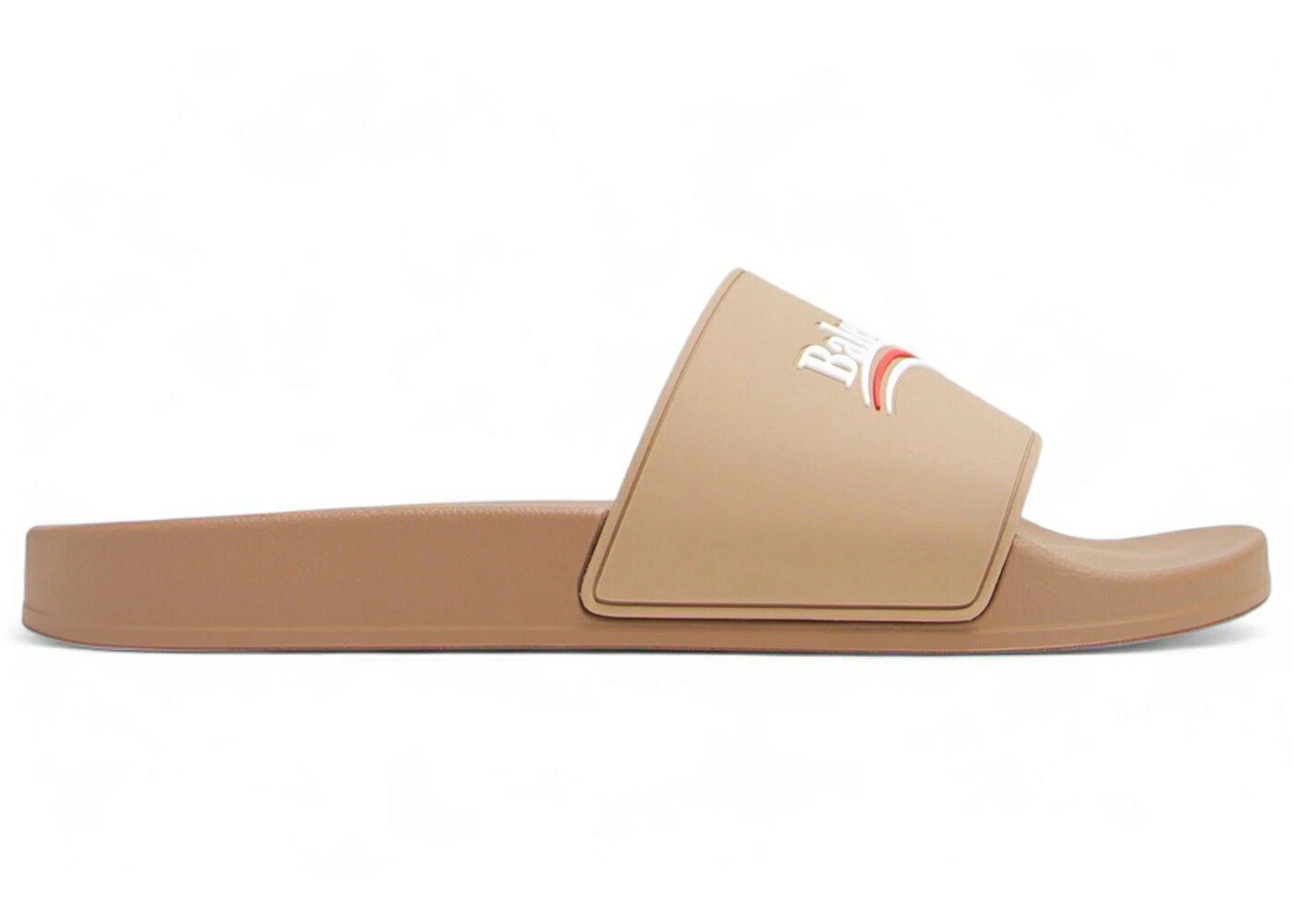 バレンシアガ プール サンダル ベージュ ロゴ スニーカー メンズ BALENCIAGA POOL SLIDE BEIGE POLITICAL CAMPAIGN LOGO /|スニケス