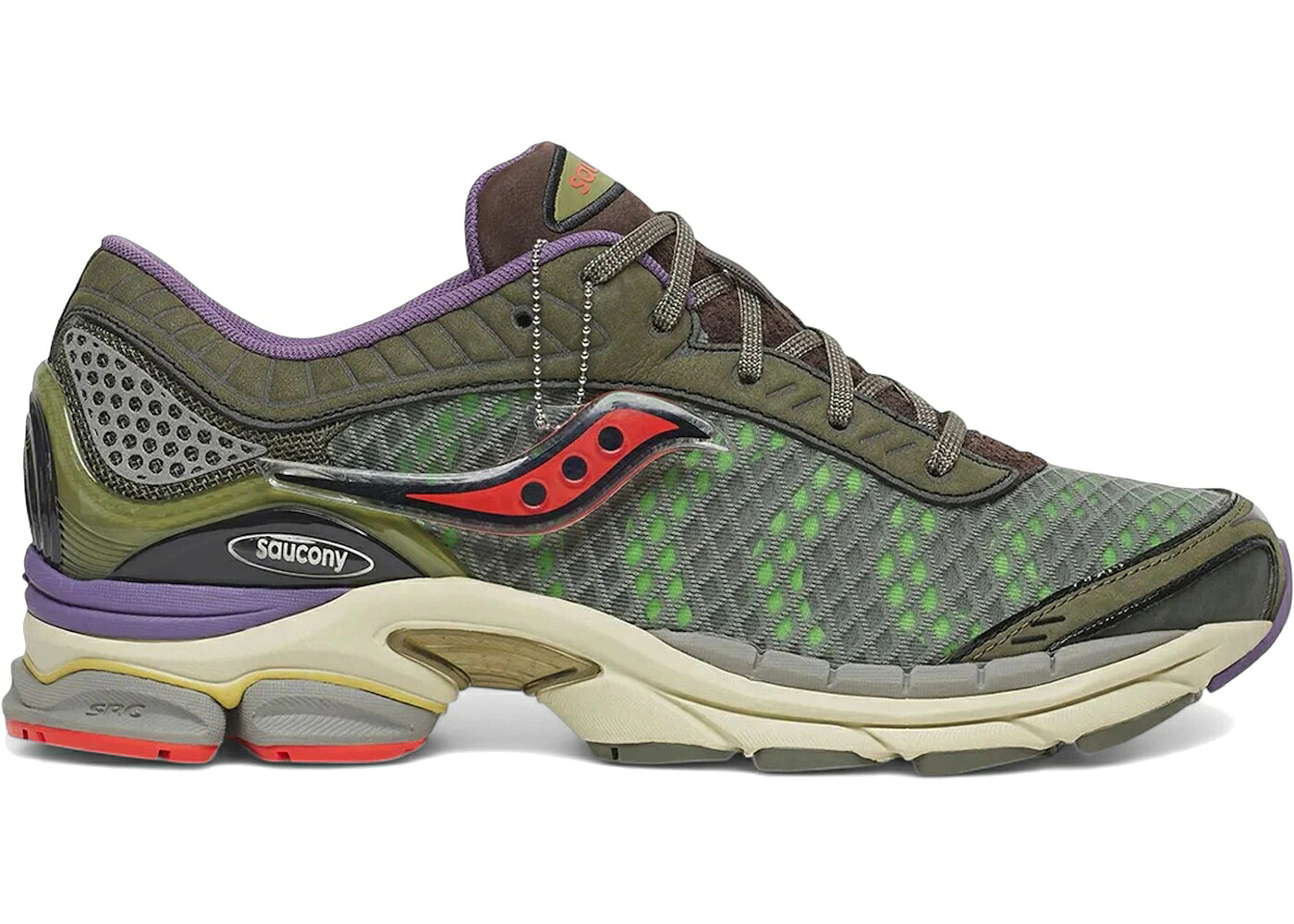 サッカニー 緑 グリーン 紫 パープル クリーム スニーカー メンズ SAUCONY PROGRID PARAMOUNT A-FEELING SCIENCE OF WOW / GREEN PURPLE CREAM|スニケス