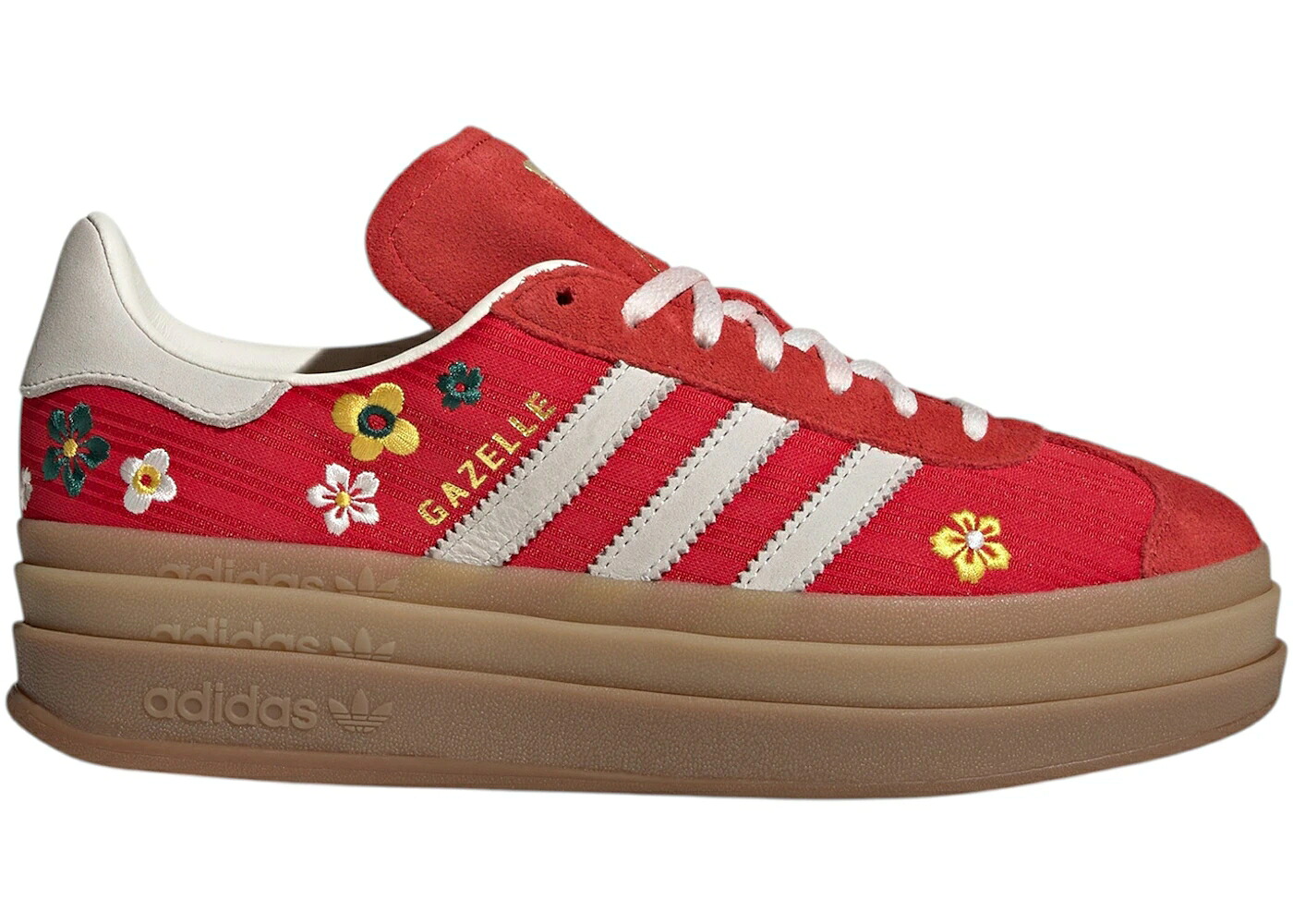 アディダス ガゼル 黄色 イエロー 白色 ホワイト WOMEN'S スニーカー レディース ADIDAS GAZELLE BOLD LIBERTY LONDON BETTER SCARLET YELLOW (WOMEN'S) / BETTER SCARLET OFF WHITE EQT|スニケス