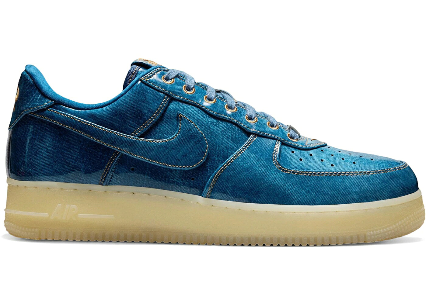 ナイキ パテント デニム 青色 ブルー ナチュラル エアフォース スニーカー メンズ NIKE AIR FORCE 1 LOW PATENT DENIM / COASTAL BLUE NATURAL FLAX|スニケス