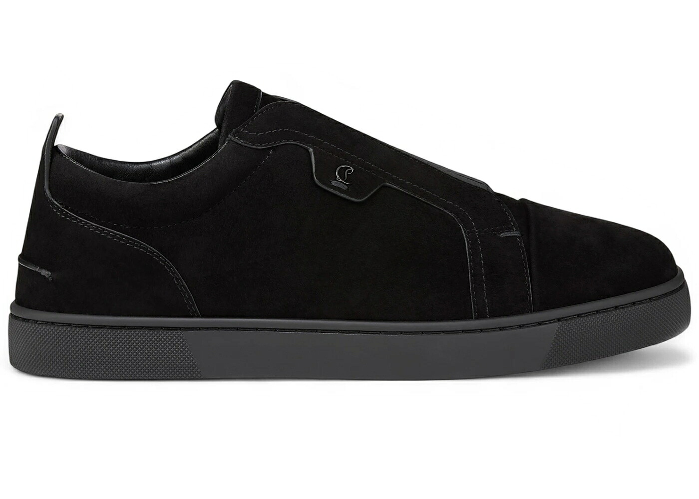 クリスチャンルブタン 黒色 ブラック レザー スニーカー メンズ CHRISTIAN LOUBOUTIN CHRISTIAN LOUBOUTIN ST LOUIS BLACK VELVET CALF LEATHER /|スニケス