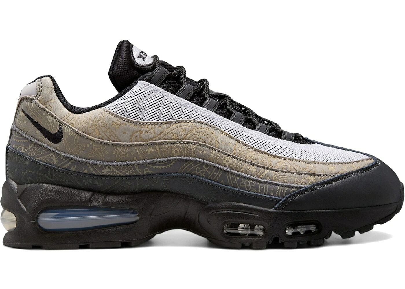 ナイキ マックス バブル レーザー 白色 ホワイト 黒色 ブラック エアマックス スニーカー メンズ NIKE AIR MAX 95 BIG BUBBLE LASER PAISLEY GRAPHITE / WHITE BLACK LIGHT GRAPHITE LIGHT|スニケス
