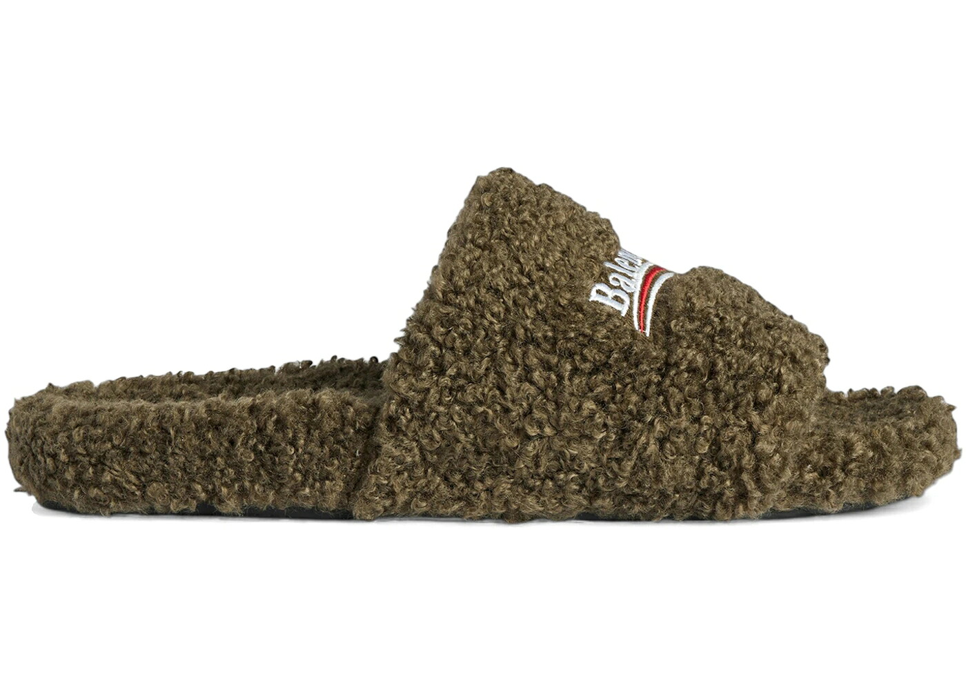 バレンシアガ アーミー 緑 グリーン 白色 ホワイト 赤 レッド スニーカー メンズ BALENCIAGA FURRY OPEN MULE ARMY GREEN / ARMY GREEN WHITE RED｜スニケス