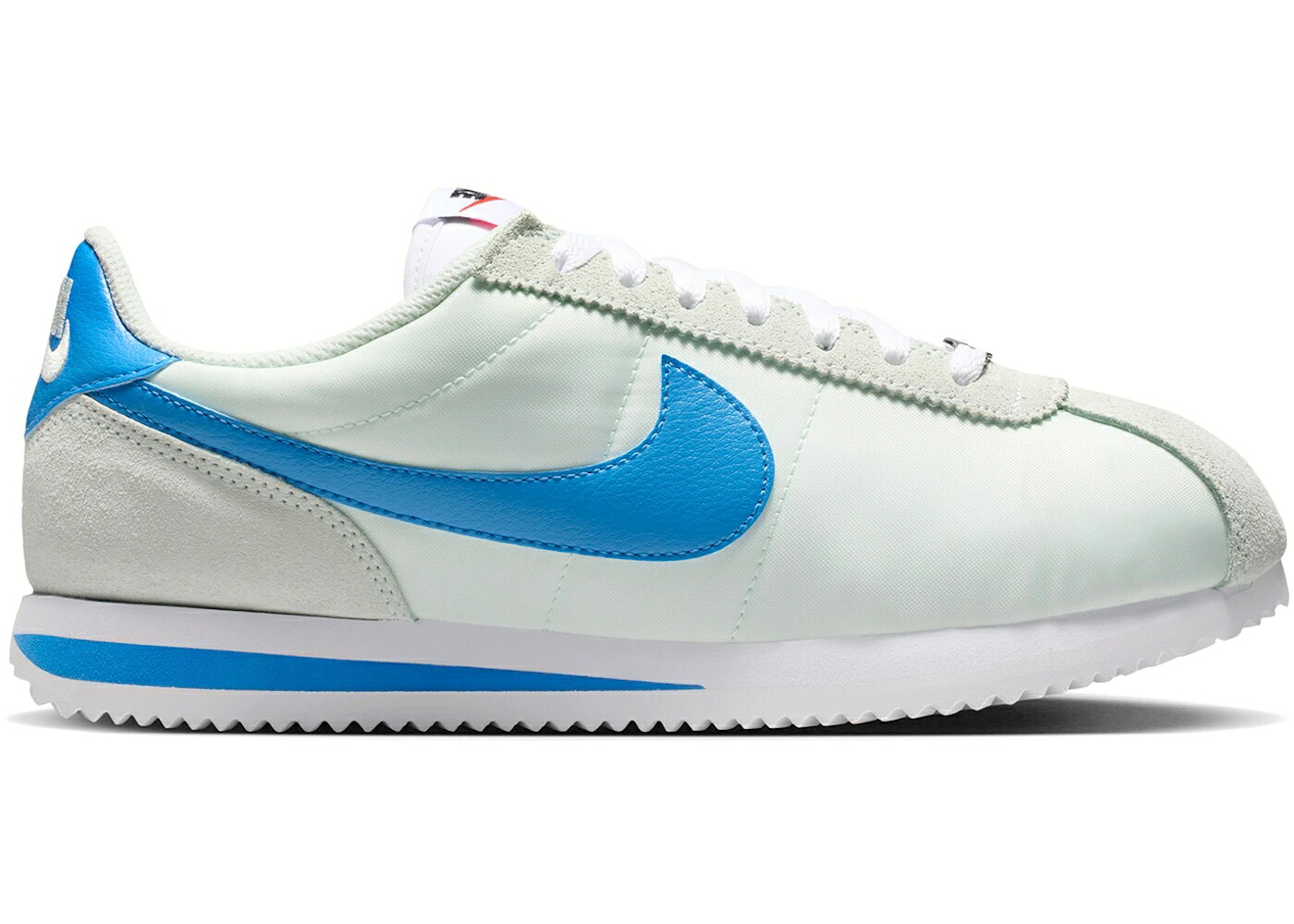 ナイキ コルテッツ 緑 グリーン 青色 ブルー 白色 ホワイト 橙 オレンジ WOMEN'S スニーカー レディース NIKE CORTEZ TEXTILE BARELY GREEN LIGHT PHOTO BLUE (WOMEN'S) / BARELY GREEN WHITE SAFETY ORANGE|スニケス