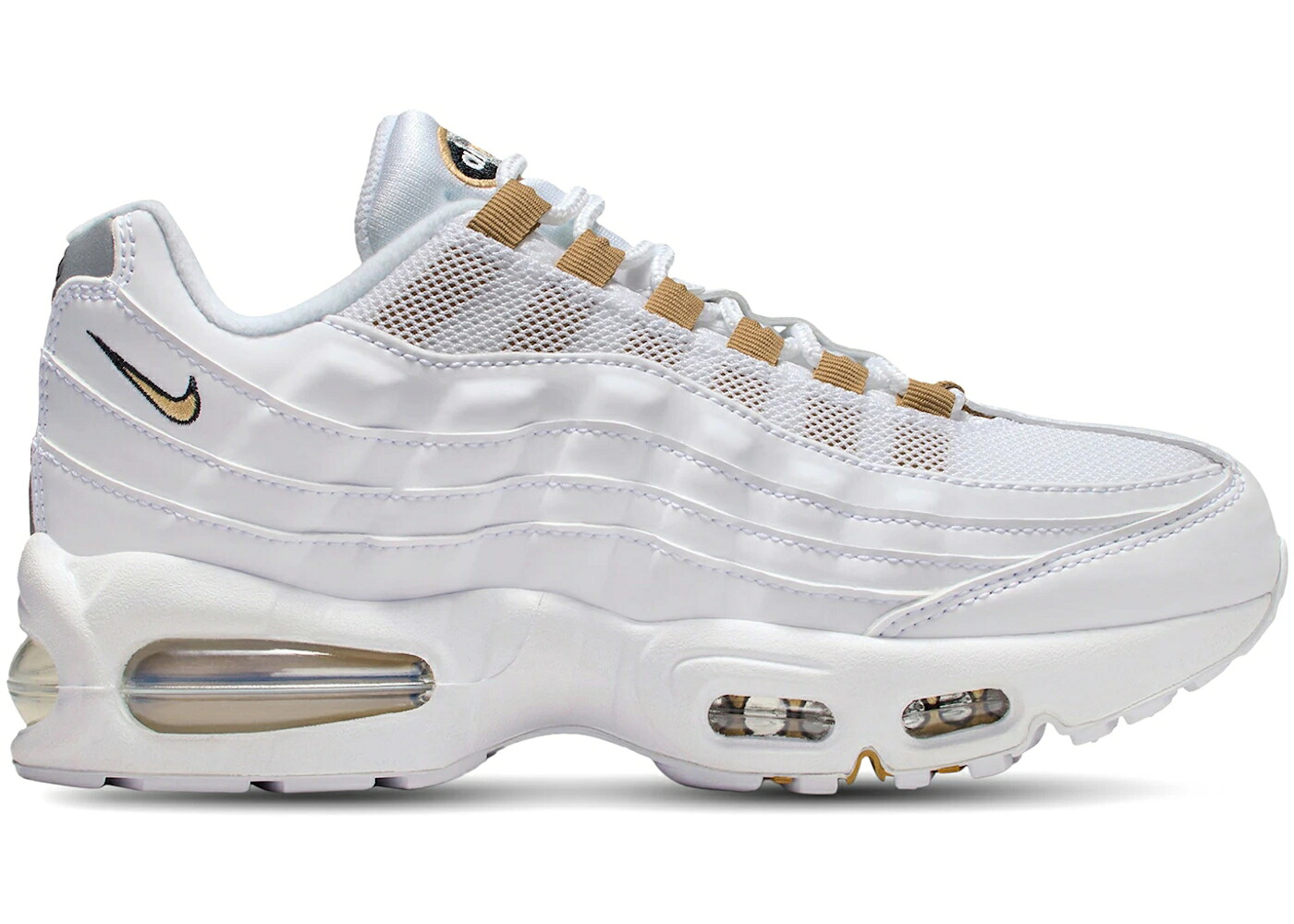 ナイキ マックス 白色 ホワイト ゴールド 黒色 ブラック エアマックス ジュニア キッズ NIKE AIR MAX 95 WHITE METALLIC GOLD (GS) / BLACK WHITE METALLIC GOLD ベビー マタニティ スニーカー|スニケス