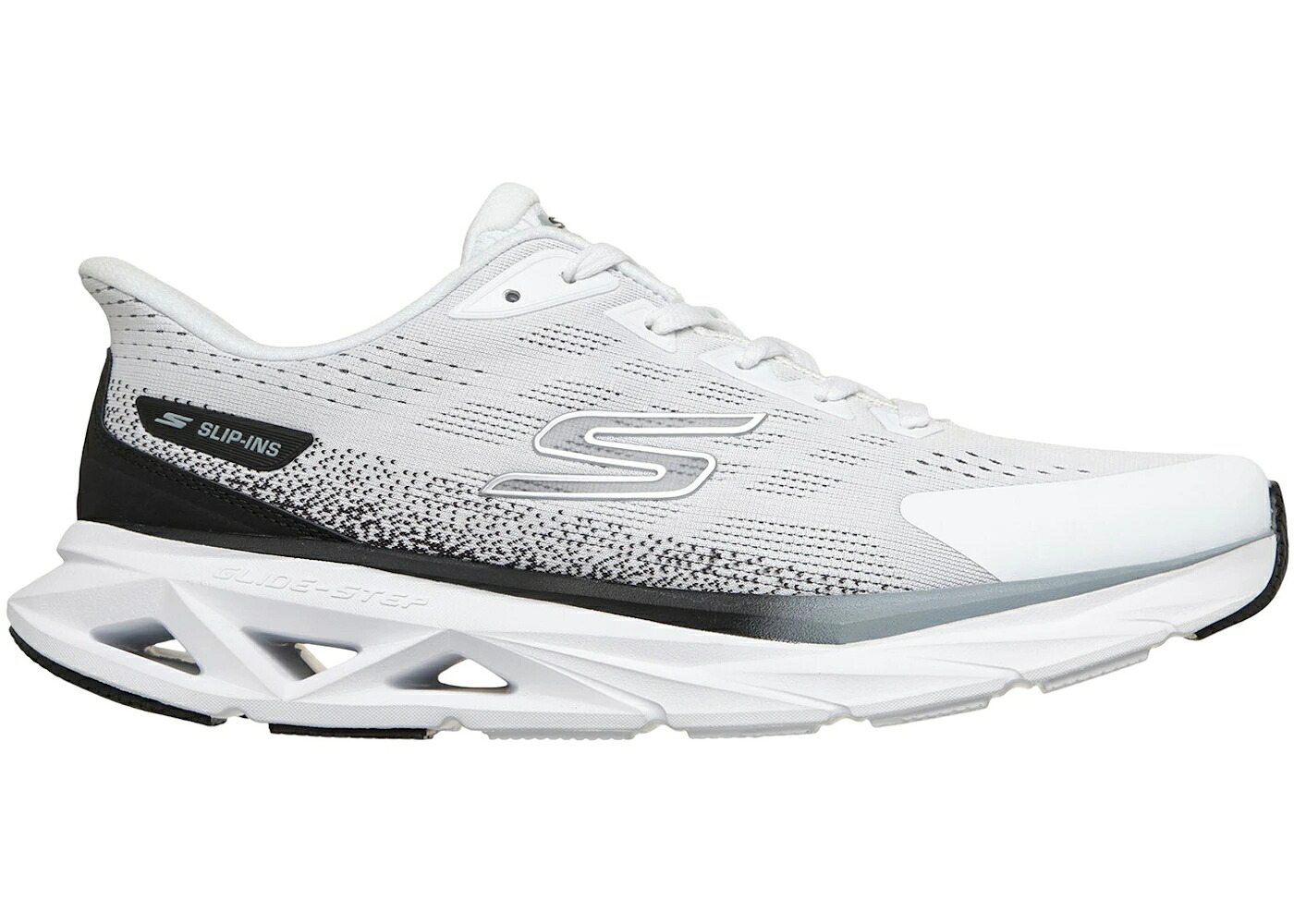 スケッチャーズ 白色 ホワイト 黒色 ブラック スニーカー メンズ SKECHERS SLIP-INS GLIDE-STEP VORTEX WHITE BLACK / WHITE BLACK｜スニケス
