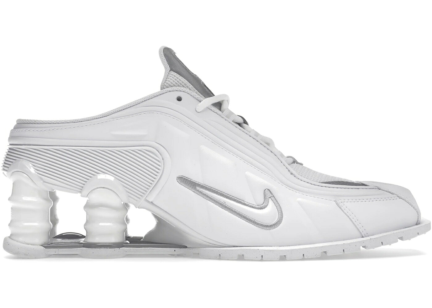 ナイキ ショックス ローズ 白色 ホワイト 銀色 シルバー スニーカー ユニセックス NIKE SHOX MR4 MULE MARTINE ROSE WHITE / WHITE METALLIC SILVER WHITE メンズ|スニケス