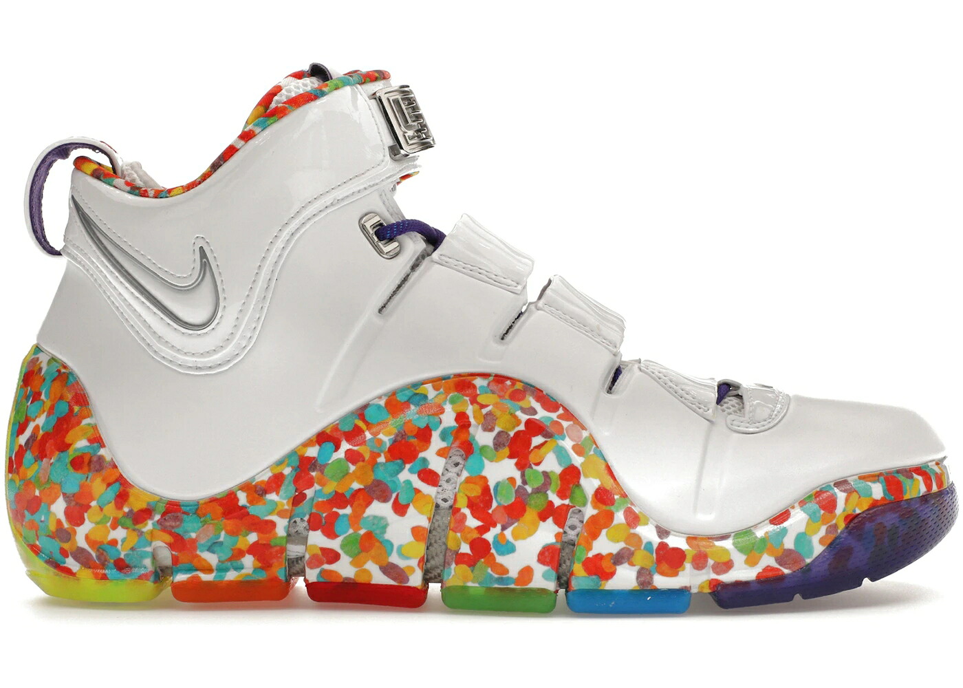 ナイキ レブロン 白色 ホワイト 赤 レッド 緑 グリーン スニーカー メンズ NIKE LEBRON 4 FRUITY PEBBLES (2024) / WHITE TRUE RED MEAN GREEN｜スニケス