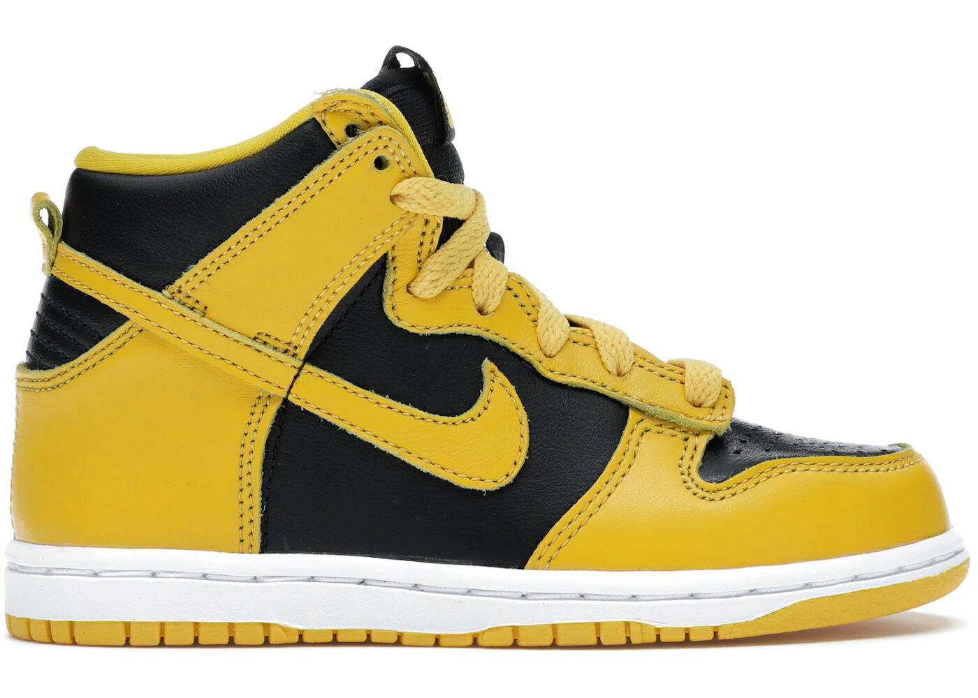 ナイキ ダンク ハイ アイオワ 黒色 ブラック ダンクハイ ジュニア キッズ NIKE DUNK HIGH IOWA (2020) (PS) / BLACK VARSITY MAIZE ベビー マタニティ スニーカー|スニケス