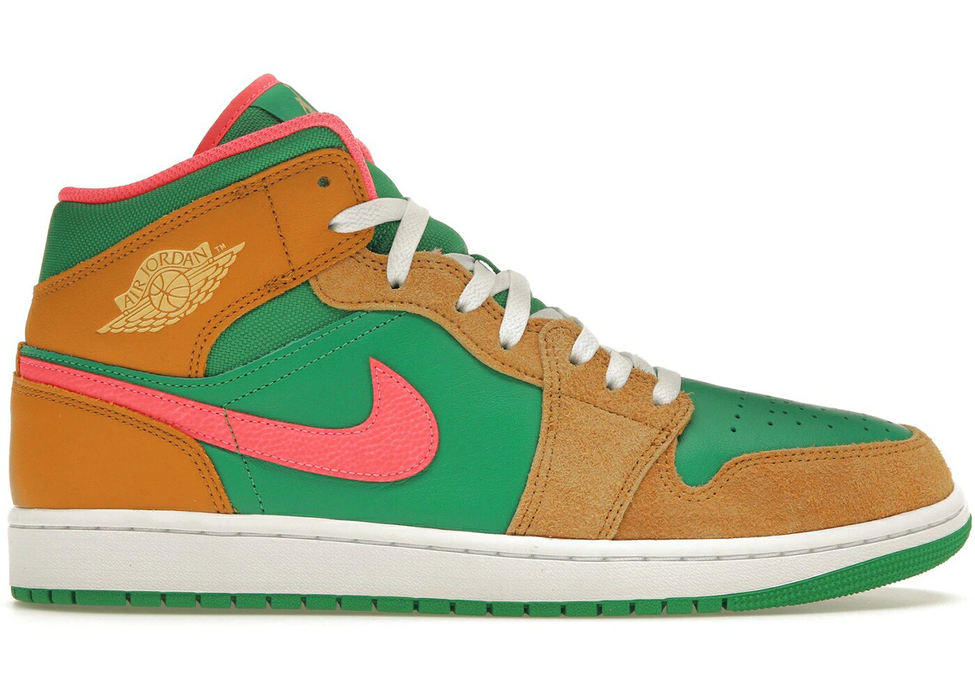 ナイキ ジョーダン ミッド ウィート 緑 グリーン スニーカー メンズ JORDAN 1 MID SE WHEAT WATERMELON / WHEAT LUCKY GREEN WATERMELON｜スニケス