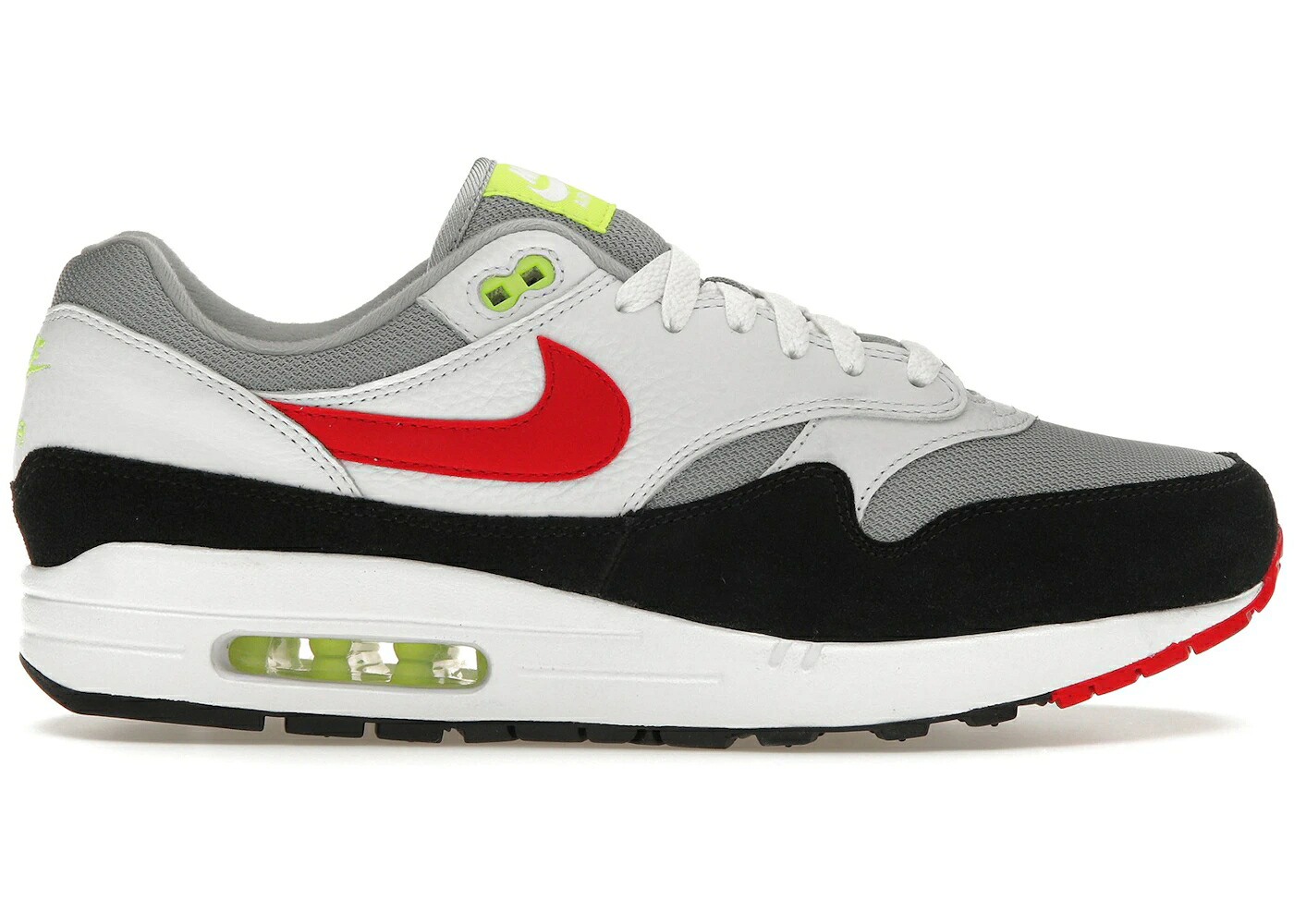 ナイキ マックス 白いこと 白いこと 赤 赤いこと 黒いこと 黒いこと エア湖マックス スニーカー メンズ NIKE AIR MAX 1 CHILI VOLT / WHITE UNIVERSITY RED BLACK VOLT