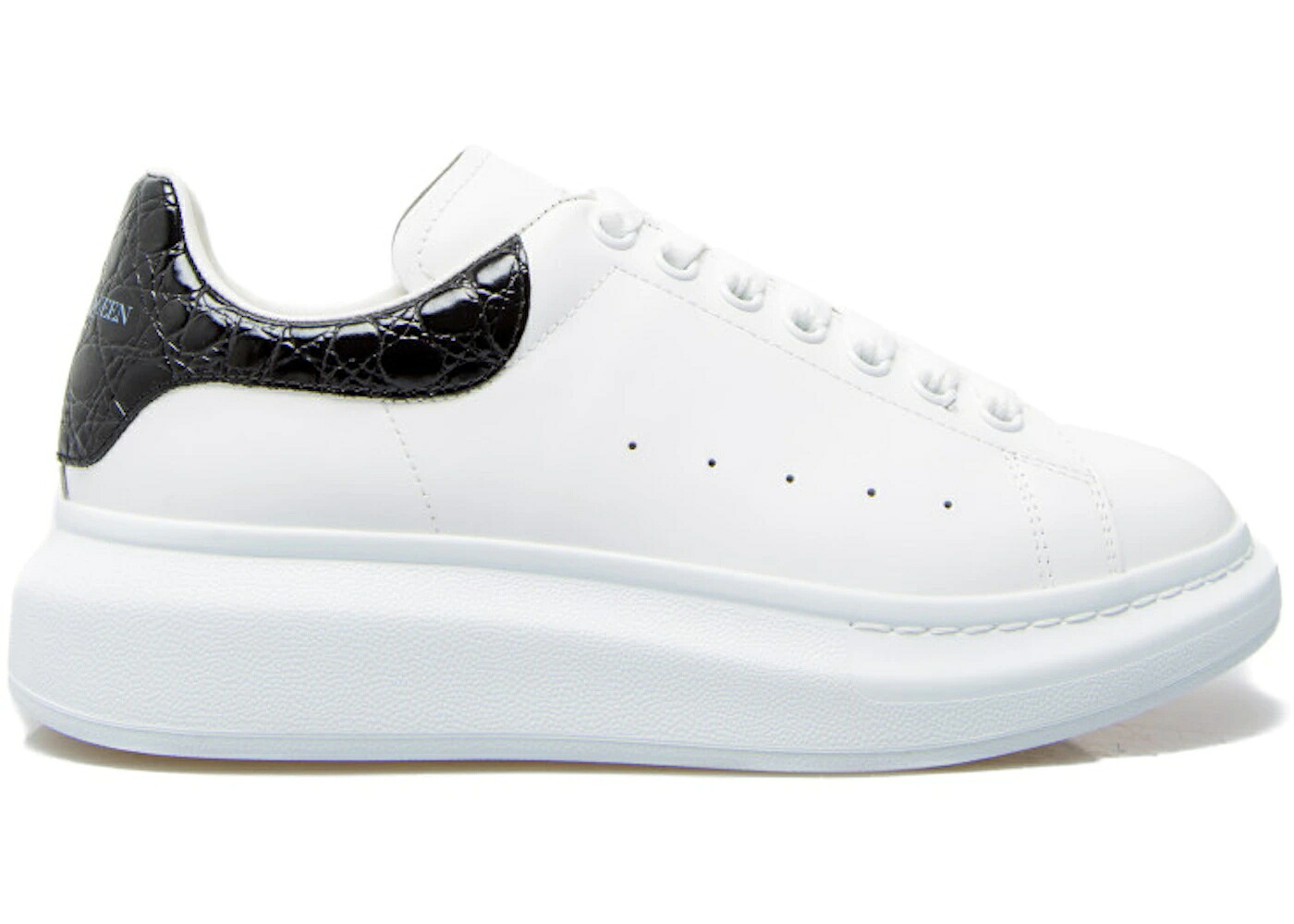 アレキサンダーマックイーン 黒色 ブラック クロコダイル 白色 ホワイト スニーカー メンズ ALEXANDER MCQUEEN ALEXANDER MCQUEEN OVERSIZED BLACK CROCODILE / WHITE BLACK|スニケス