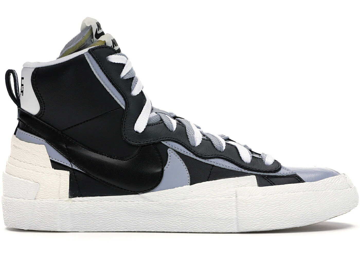 ナイキ ブレイザー ミッド 黒色 ブラック 灰色 グレー 白色 ホワイト スニーカー メンズ NIKE BLAZER MID SACAI BLACK GREY / BLACK WHITE WOLF GREY BLACK|スニケス
